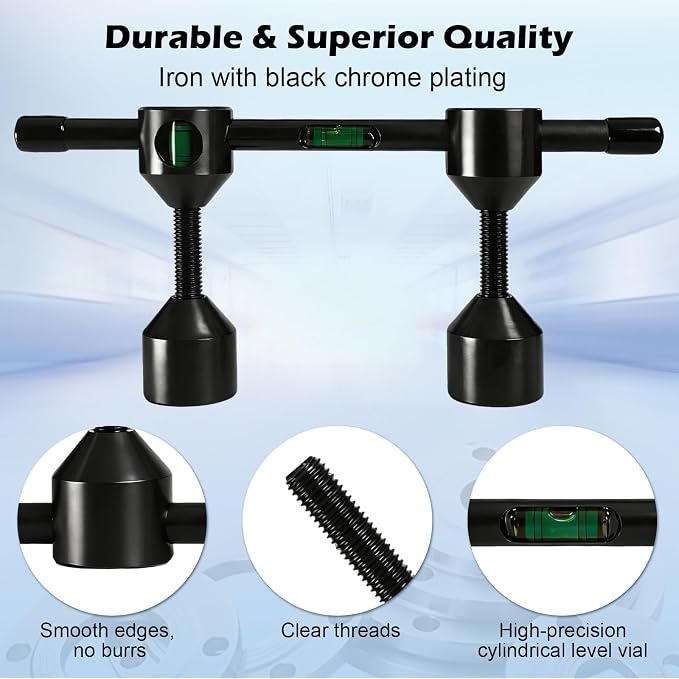 Threaded Pipe Flange Aligner and Leveler Tool, Fits Flanges with Holes from 1/2" to 1-7/16" Diameter,1-Pack with Built-in Horizontal and Vertical Bubble Levels (1)