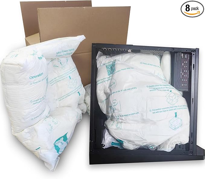 8 Pcs 18”x23” large Size Expanding Packing Foam, Protective Packaging for PC, Electronics, Glassware, Pottery, Ceramics. Protects Fragile & Irregular Valuables Items
