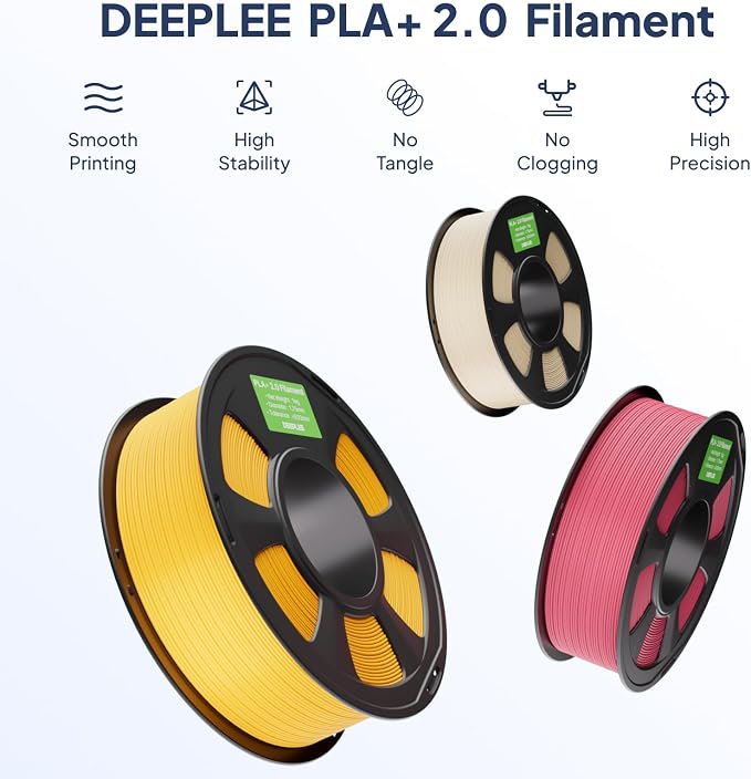 PLA+ 2.0 Filament 1.75mm, Stronger Toughness 3D Printer Filament, Pink 1KG, Upgrade PLA Plus 3D Printer Filament, High Speed PLA+ Filament for Most FDM 3D Drucker