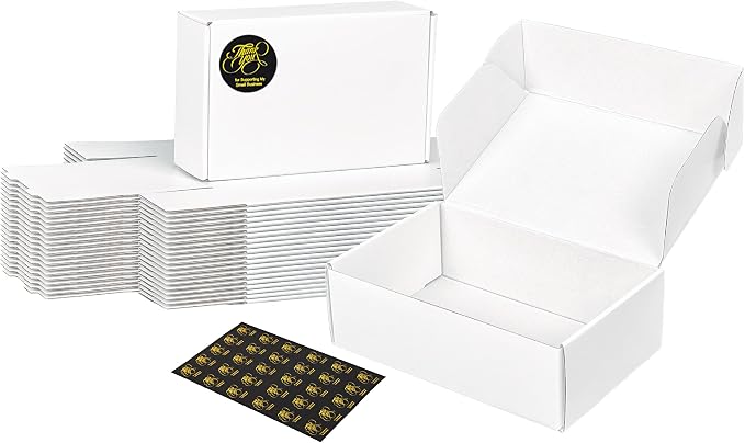 White Shipping Boxes Small 6x4x2 Inches, 45 Pack Corrugated Cardboard Mailer Boxes for Packaging Small Business Mailing Gift