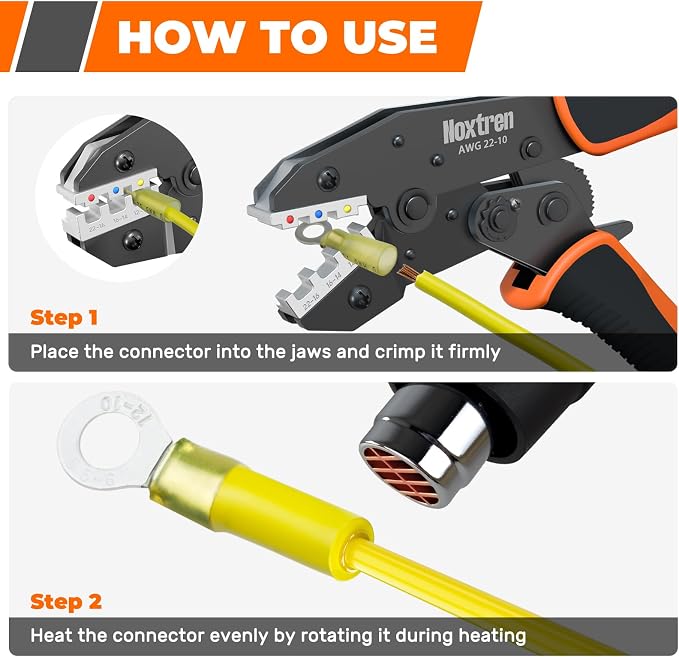 Crimping Tool For Heat Shrink Connectors, 310PCS AWG 22-10 Waterproof Automotive Marine Grade Heat Shrink Wire Connectors and Wire Stripper