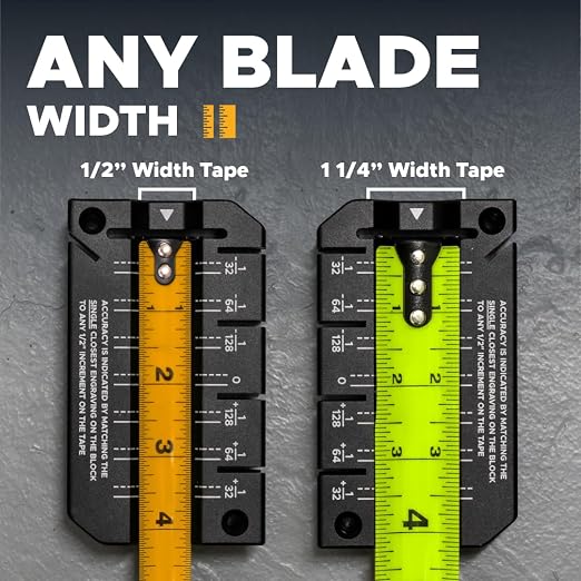 REEKON Tape Measure Accuracy Block – English (Inch) Calibration Tool for Checking Hook Alignment and Push/Pull Accuracy, Measures to 1/128 in (0.2mm)
