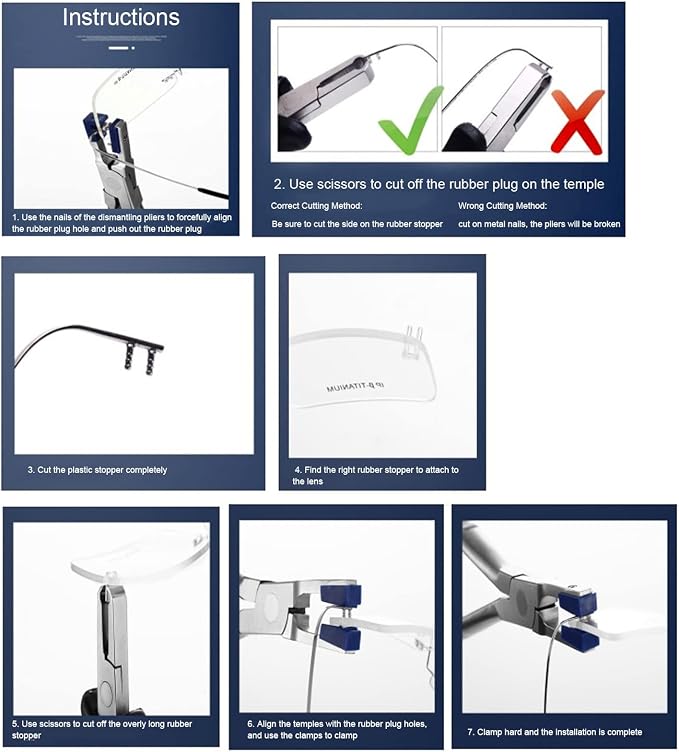Glasses Pliers Kit Professional Eyeglass Repair Set, Rimless Eyeglasses Repair Kit, Rimless Eyeglasses Plier