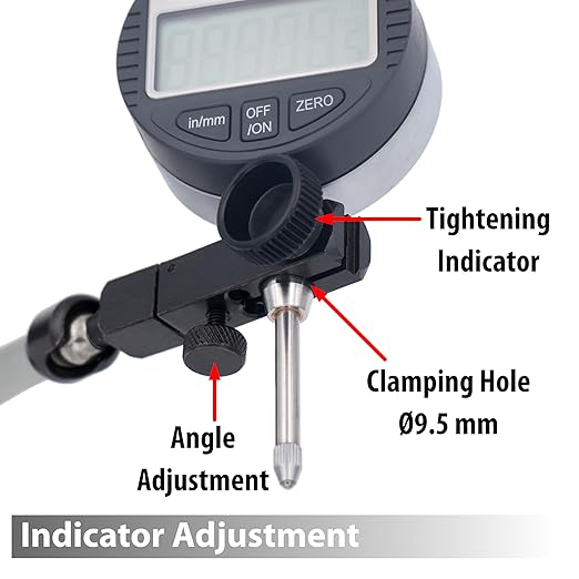 Clockwise Tools Digital Indicator with Magnetic Base Holder Stand, DIBR-0105 0-1 Inch/25.4mm, Inch/Metric Conversion, Auto Off