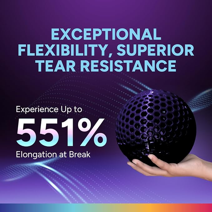 OVERTURE High Speed TPU 95A Flexible 3D Printer Filament 1.75mm | High Elasticity & Durability Filament,1kg Spool(2.2lbs),Fit Most FDM Printer(HS TPU Translucent Purple)