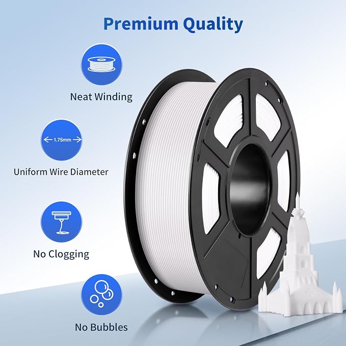 ANYCUBIC PLA Filament 1.75mm Bundle, 3D Printing PLA Filament 1.75mm Dimensional Accuracy +/- 0.02mm, 1KG Reusable Spool (2.2 lbs), 4KG Black + White + Texture Grey + Clear