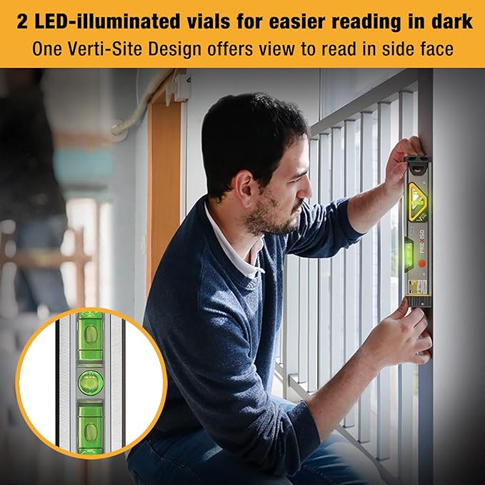 PREXISO Laser Measure Rechargeable, 265Ft Green Beam Laser Measurement Tool & PREXISO 2-in-1 Laser Level Spirit Level with LED Lights, 32Ft Line and 98Ft Point