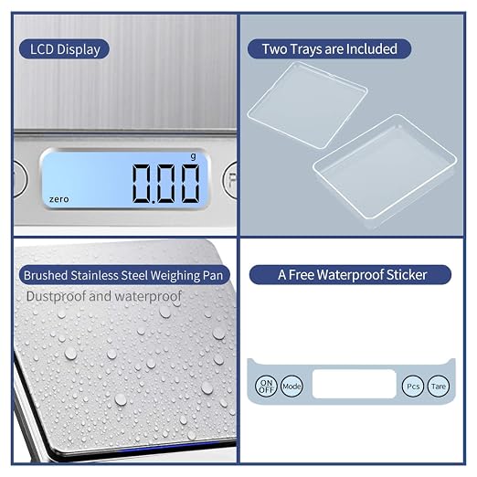 Upgraded Large Range Small Kitchen Scale, USB Charging Mini Food Electronic Scale, High Accuracy Cooking Scale, Pocket Scale with LCD Display, 1kg/0.01