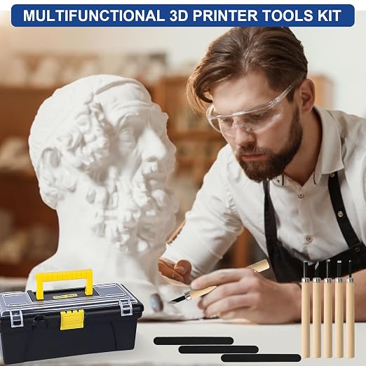 201PCS 3D Printer Tools Kit, 3D Printer Accessories for 3D Printer Modeler Basic Tools Diverse,Including Nozzle Cleaning Kit,Polishing Machine,Deburring Tool for Remove/Trim and Finish 3D Print
