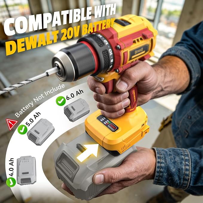 Cordless Brushless Drill Driver and Impact Driver Combo Kit Compatible with DeWalt 20V Battery(Tool Only), DIYtoolifz Brushless Power Tool Combo Set, High Torque, Compact Lightweight, 9 Bits