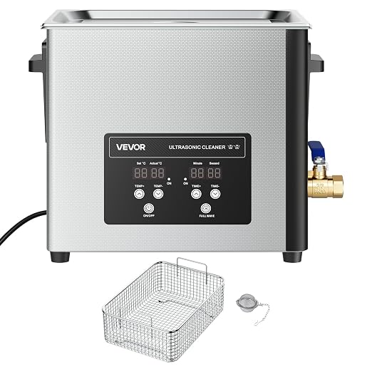VEVOR 10L Ultrasonic Cleaner, Professional 180W Ultrasonic Cleaner Machine with Digital Display and Cleaning Basket, 40kHz Stainless Steel Cleaning Machine Ideal for Jewelry, Coins, Watches, Razors