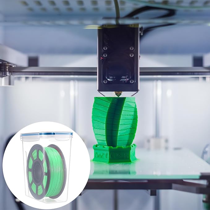 Blushtier 12 Pcs Large Filament Storage Box with Lids 3D Printer Dryer Box Portable Storage with Label for 3D Printing Filaments Sealing and Protection 9.76 * 9.64 * 4.5inch (Blue)