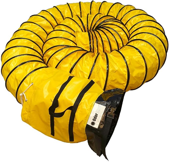OdorStop Flexible Duct in Various Sizes and Lengths with Connecting Belt (12"x25' (Belt))