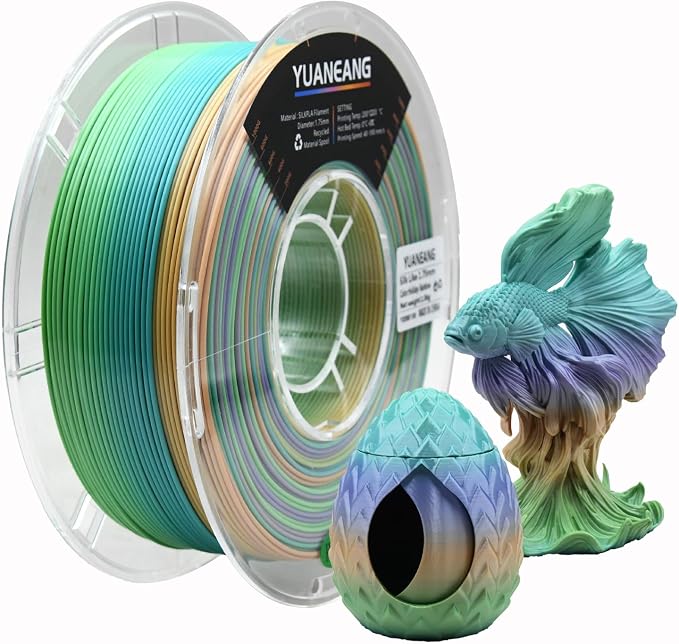 Rainbow PLA 3D Printer Filament 1.75mm, 1kg Spool, Multi-Color High-Saturation Gradient PLA, Smooth Color Transitions, ±0.03mm Precision, Easy Printing, Ideal for Artistic Models,Holiday