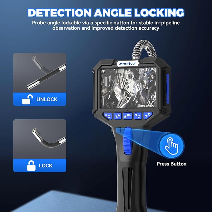 Inspection Camera with 6 Light, Two-Way 210° Articulating Borescope with 6.25mm Lens Snake Camera for Mechanic Inspections