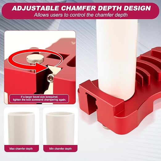 Professional PVC Pipe Deburring Tool, 9-in-1 Adjustable Chamfer Tool for 0.5-4 Inch Plastic Pipes, Reamer for SCH40 PVC & CPVC