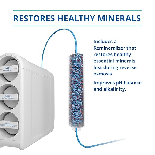 Aquasana SmartFlow® Reverse Osmosis Water Filter | RO Under Sink System | WQA Certified up to 99.99% of 90 contaminants Including Fluoride, PFAS, Arsenic, Lead, and Chlorine | Chrome Faucet