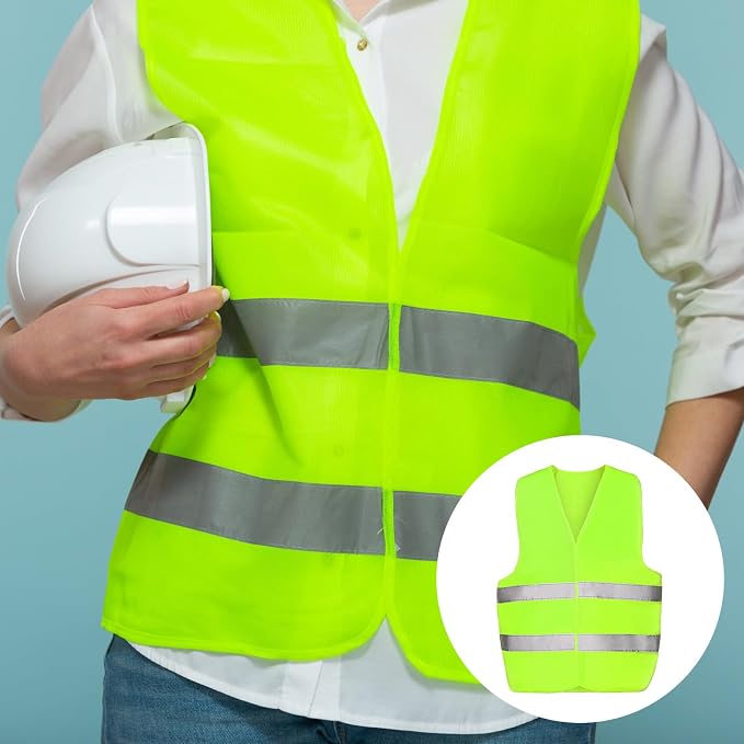 Tarpop 60 Packs Safety Vests Pack High Visibility Construction Vests Reflective Working with 2 Reflective Strips