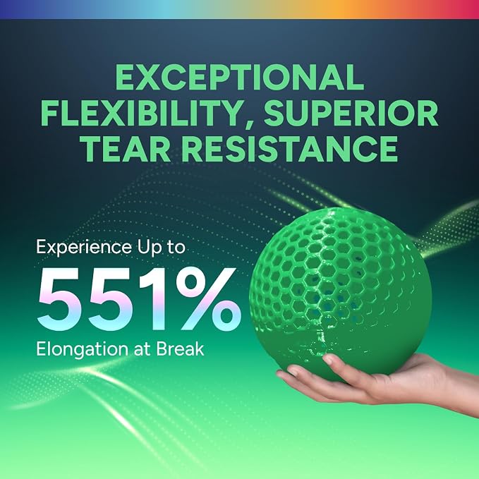 OVERTURE TPU 95A Flexible 3D Printer Filament 1.75mm | High Elasticity & Durability Filament,1kg Spool(2.2lbs),Fit Most FDM Printer(TPU Green)