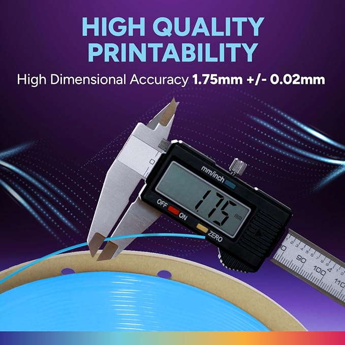 OVERTURE High Speed TPU 95A Flexible 3D Printer Filament 1.75mm | High Elasticity & Durability Filament,1kg Spool(2.2lbs),Fit Most FDM Printer(HS TPU Luminous Blue)