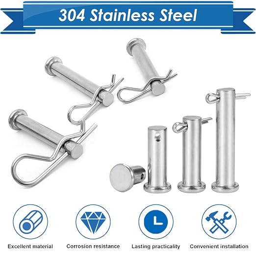 220Pcs Cotter Pin Assortment Kit - 304 Stainless Steel 13 Sizes Cotter Pins & R Clips Cotter Pin Set for Hitch Pin Lock Systems