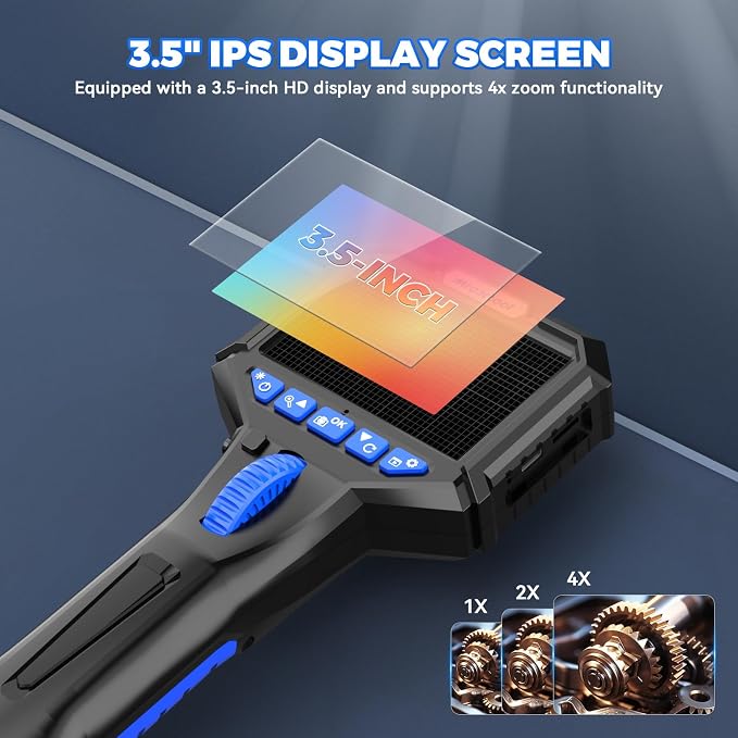 Inspection Camera with 6 Light, Two-Way 210° Articulating Borescope with 6.25mm Lens Snake Camera for Mechanic Inspections