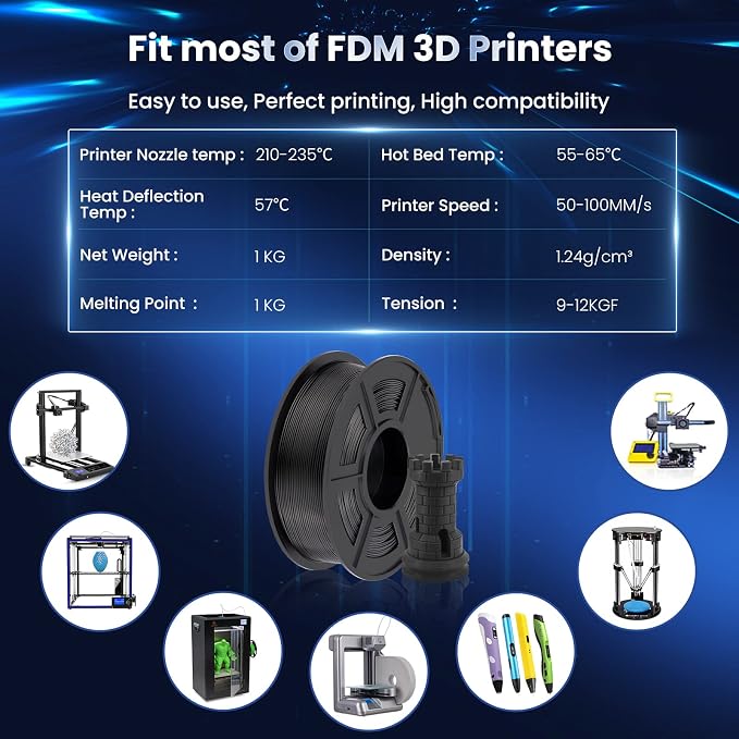 SUNLU 3D Printer Filament PLA Plus 1.75mm 2KG, SUNLU Neatly Wound PLA Filament 1.75mm PRO, PLA+ Filament for Most FDM 3D Printer, Dimensional Accuracy +/- 0.02 mm, 1 kg Spool, 2 Packs, Black+White