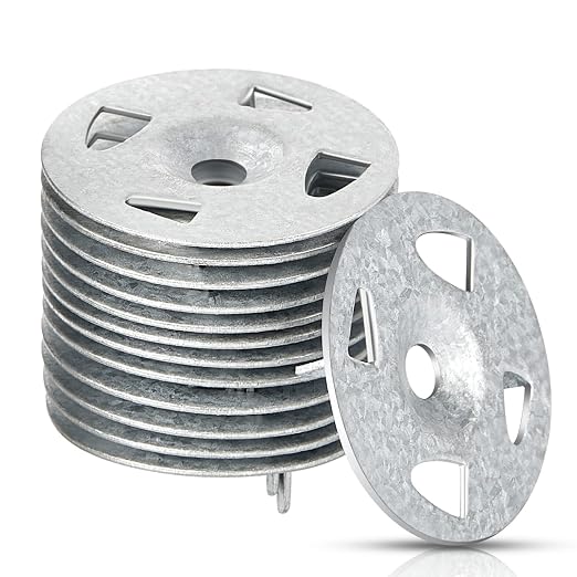 Fabbay 80 Pcs Foam Board Fasteners 1-1/8 Inch Galvanized Steel Washers, Small Pack Rust Proof Durable Metal Washers for DIY Home Repair Furniture Assembly & Model Making