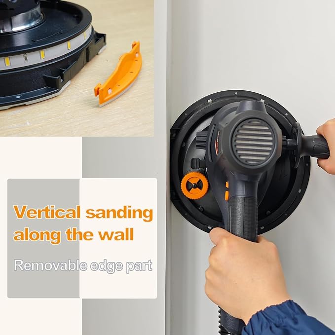 MAXXT Handheld Drywall Sander 810W, Electric Sander for Walls,Rough and fine Sanding, 1500-2800RPM Variable Speed, Upgraded Pad, Adjustable Suction, Self-Dust-Extraction (120, Volts)
