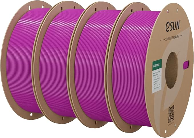 eSUN PLA Basic Filament 1.75mm, 3D Printer Filament High Speed PLA for Fast Printing, 1KG Spool, 4 Spools 3D Printer Filament, Purple