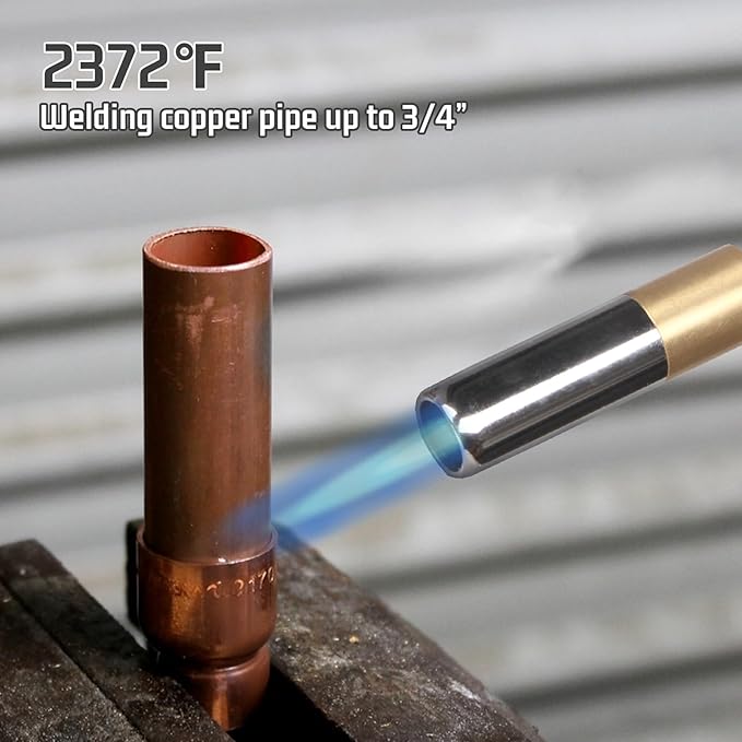 Propane Torch Head for Propane, MAP and MAPP Tank, High Intensity Trigger Start Gas Torch for Ignition, Cooking, Lighting, Welding