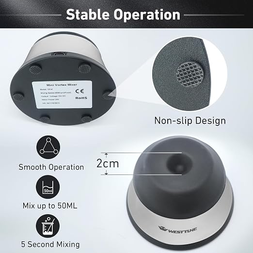 Rechargeable Vortex Mixer Lab Paint Shaker,4000 RPM Scientific Ink Vortex Shaker with Touch Function for Eyelash Sharker Glue Adhesives Gel Polish pro acryl and Test Tubes Vortex Mixing