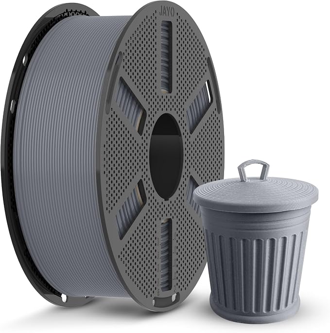 JAYO PLA 3D Printer Filament Gray, PLA Filament 1.75mm, 1.1KG Spool, Dimensional Accuracy +/- 0.02mm, Fit Most FDM Printer