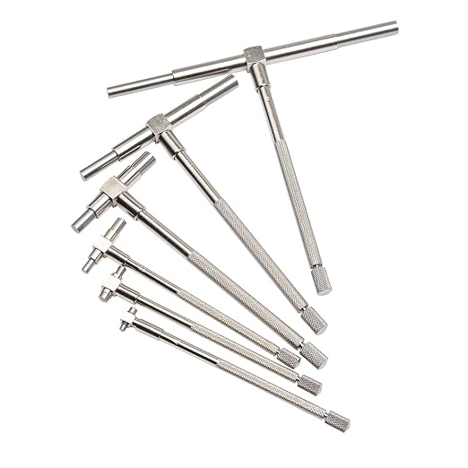Beslands 6 Pc Telescoping Gage Set, 5/16" - 6" Range, T-Bore Hole Gauges w/Pouch, High Precision Telescopic Bore Gauge T-Gage Set (5/16" to 6")