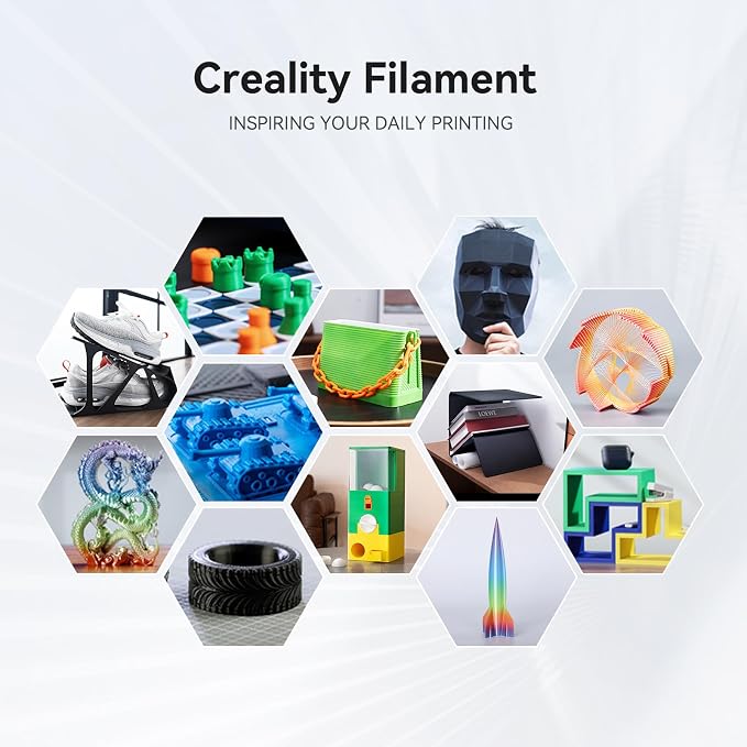 Creality Hyper PLA Filament 1.75mm, 30-600mm/s High Speed 3D Printer Filament, Dimensional Accuracy +/-0.02mm, Fit Most FDM 3D Printers, 4 Pack 1kg Spool(2.2lbs), Black & White & Blue & Red