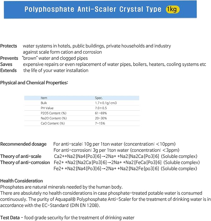 FilterTech Anti-Scaling Polyphosphate Siliphos Crystal (5~15mm)