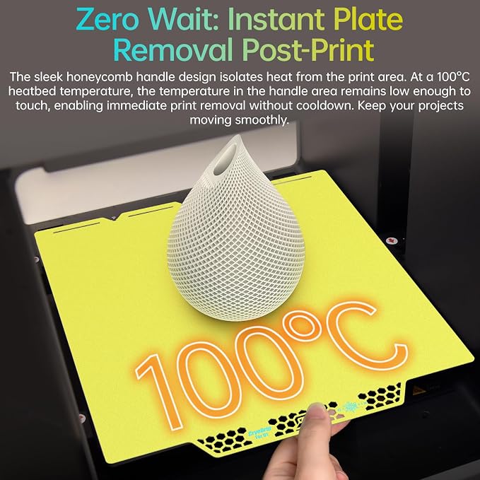 BIQU CryoGrip Pro Glacier Yellow Compatible with Snapmaker U1 3D Printer 276x304.5mm Panda Build Plate Double Sided Upgrade Plate Removable Surface Platform