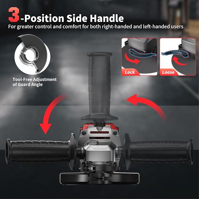 Angle Grinder 4-1/2" Cordless Compatible with Milwaukee 18V/M18 Battery, 6 Variable Speed Power Grinder, Brushless Angle Grinder Power Tools For Cutting Grinding Polishing (Tool Only)
