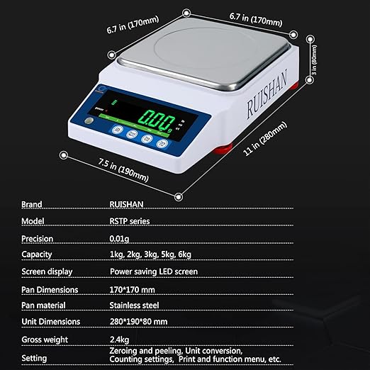 Lab Precision Scientific Balance Scale 1000g x 0.01g |g/lb/oz/ct | .01 Gram Scale, Lab Scale, Industrial Scale, Counting Scale, Clark Scales, Gold Scales |for Lab, Jewelry, Industrial, Busines