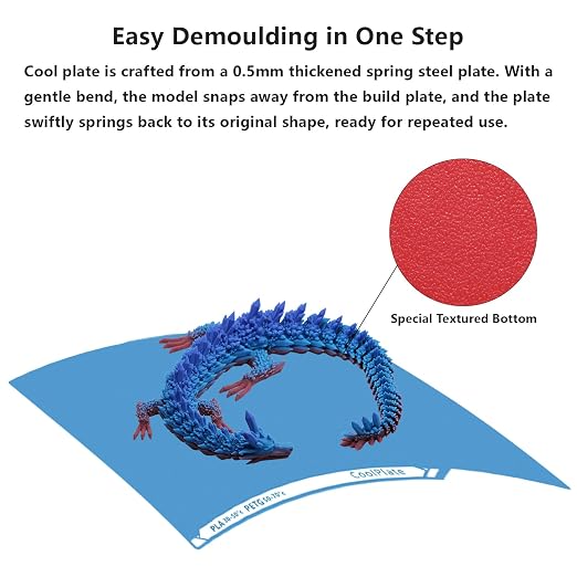 Ceantauri Dual Side Low Temperature Cold Printing Build Plate, 3D Printer Double Sided Textrued Platform with Identification Code for Elegoo Centauri Carbon 260x271mm