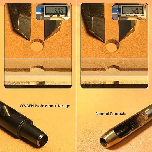 OWDEN Professional 13 Pcs Leather Hole Punch Set (Slim Style) 1.0-12MM for Belt,Watch Band and Strap Gasket. with a Free 3" Nylon mat.