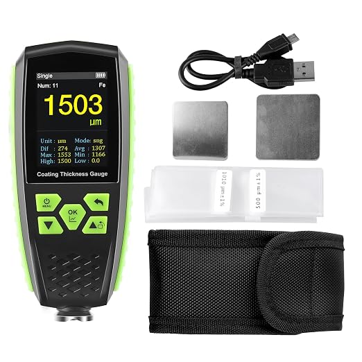 Professional Paint Thickness Gauge, Digital Coating Thickness Gauge for Magnetic/Non-Magnetic Materials, Paint Depth Gauge with Voice Broadcast/Color HD Display, Car Coating Thickness Meter