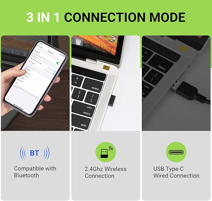 Tera Pro (Extreme Performance) Industrial Wireless Barcode Scanner 2D QR 1D Bar Code Reader 2.4G Wireless 2500mAh Compatible with Bluetooth Drop Resistant for Windows Mac Android iOS Model 8100 Green