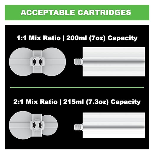 Albion Engineering Company B26T200 200 Series B-Line Manual Multi-Component Cartridge Epoxy Adhesive Gun, 1:1 Ratio (100 x 100 ml) & 2:1 Ratio (215 ml)