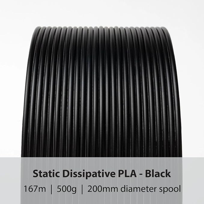 Protopasta Static Dissipative Black PLA 3D Printer Filament for ESD Safe Prints | Easy Printing with Low Warp and Wear | 1.75mm Filament | 500g with Recyclable Cardboard Spool