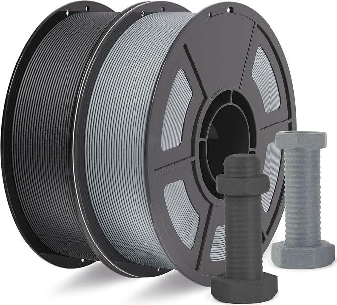 IEMAI Carbon Fiber PETG Filament 1.75mm Bundle 2KG, Matte Black+Gray PETG-CF 3D Printer Filament with Dimensional Stability & Low Warpage, High Stiffness, Heat Resistant