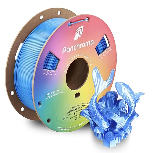 Polymaker Panchroma Gradient Silk PLA Filament 1.75mm, 1kg, Water | Neatly Wound, High-Gloss Finish PLA, Easy Print & Smooth Feeding, Compatible with Bambu Lab & Most 3D Printers