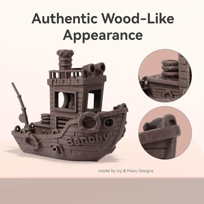 Chitu Systems Conjure Wood PLA Filament 1.75mm 1KG Rose, Real Wood Fibers Filled 3D Printer Filament, Using Reusable Spool Compatible with Bambu Lab Refill Filament, Fits for Most FDM 3D Printers