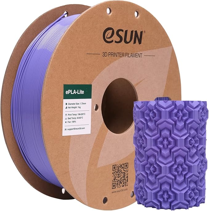 eSUN PLA Filament 1.75mm, High Toughness 3D Printer Filament Upgraded PLA Filament, Dimensional Accuracy +/- 0.03mm, 1KG Cardboard Spool (2.2 LBS) 3D Printing Filament for 3D Printers, Blue Purple