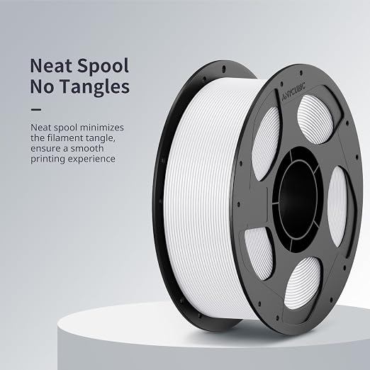 ANYCUBIC 3D Printer Filament PLA Bundle, PLA Filament 1.75mm Dimensional Accuracy +/- 0.02mm, 1KG Reusable Spool, 2KG Black+White